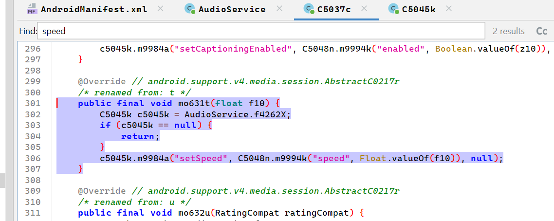 Decompiled Java code